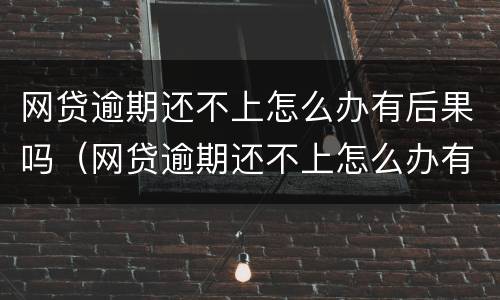网贷逾期还不上怎么办有后果吗（网贷逾期还不上怎么办有后果吗）