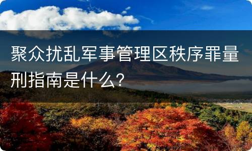 聚众扰乱军事管理区秩序罪量刑指南是什么？
