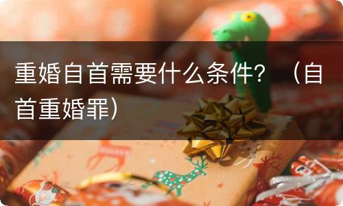 重婚自首需要什么条件？（自首重婚罪）