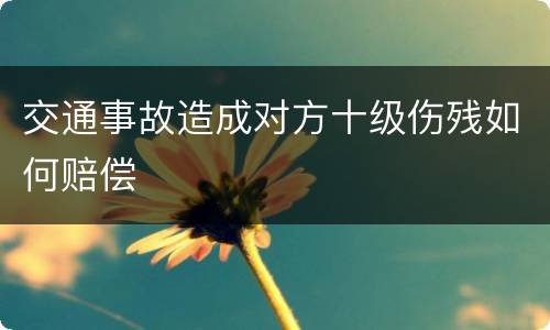 交通事故造成对方十级伤残如何赔偿
