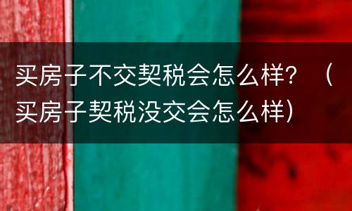 买房子不交契税会怎么样？（买房子契税没交会怎么样）