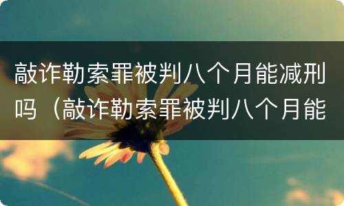 敲诈勒索罪被判八个月能减刑吗（敲诈勒索罪被判八个月能减刑吗）