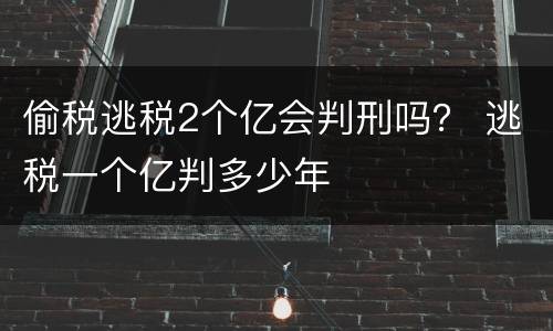 偷税逃税2个亿会判刑吗？ 逃税一个亿判多少年