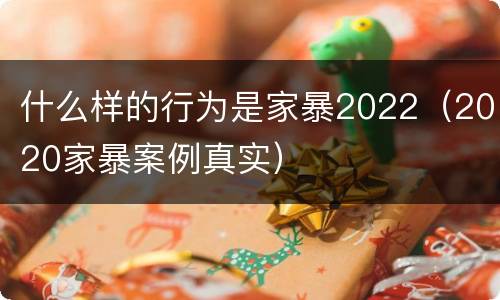 什么样的行为是家暴2022（2020家暴案例真实）