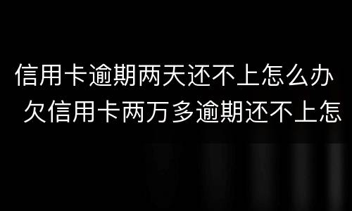 信用卡逾期两天还不上怎么办 欠信用卡两万多逾期还不上怎么办