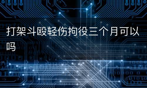 打架斗殴轻伤拘役三个月可以吗