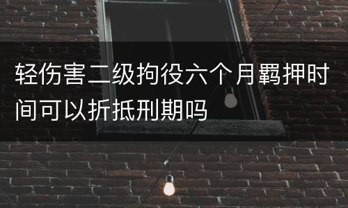 轻伤害二级拘役六个月羁押时间可以折抵刑期吗