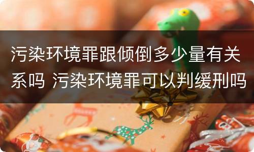 污染环境罪跟倾倒多少量有关系吗 污染环境罪可以判缓刑吗