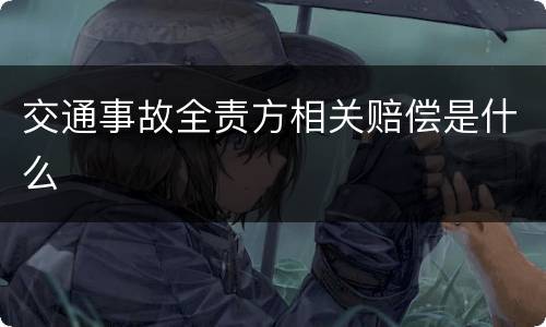 交通事故全责方相关赔偿是什么