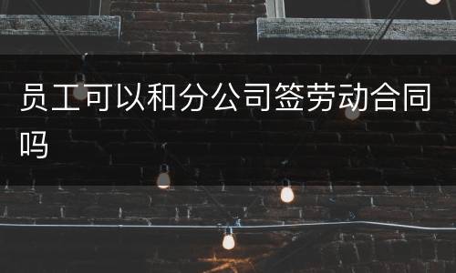 员工可以和分公司签劳动合同吗