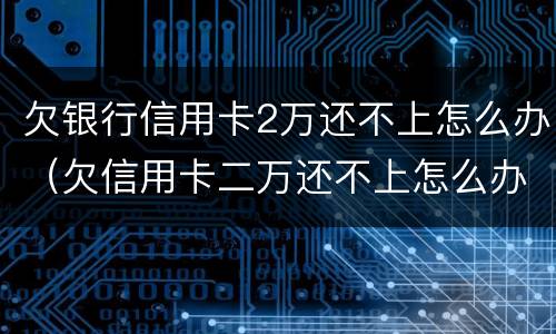 欠银行信用卡2万还不上怎么办（欠信用卡二万还不上怎么办）