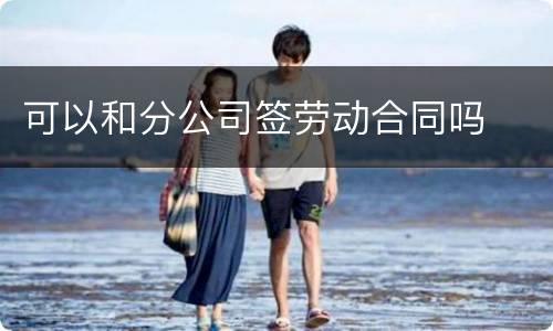 可以和分公司签劳动合同吗