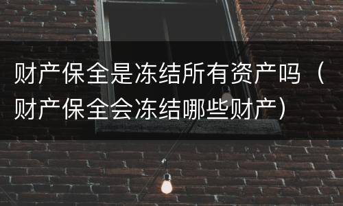 财产保全是冻结所有资产吗（财产保全会冻结哪些财产）