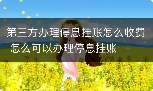 第三方办理停息挂账怎么收费 怎么可以办理停息挂账