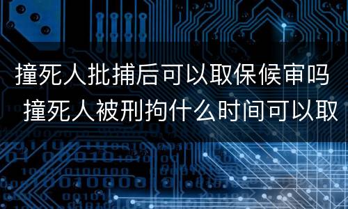 撞死人批捕后可以取保候审吗 撞死人被刑拘什么时间可以取保