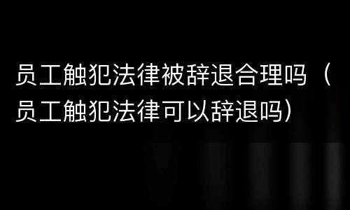 员工触犯法律被辞退合理吗（员工触犯法律可以辞退吗）
