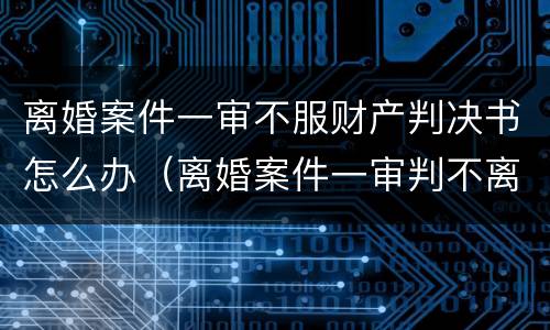 离婚案件一审不服财产判决书怎么办（离婚案件一审判不离）