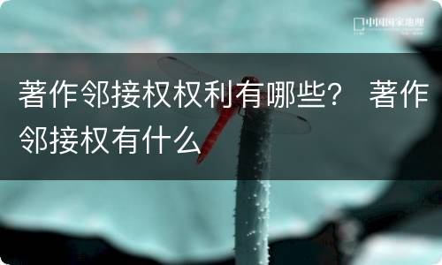 著作邻接权权利有哪些？ 著作邻接权有什么