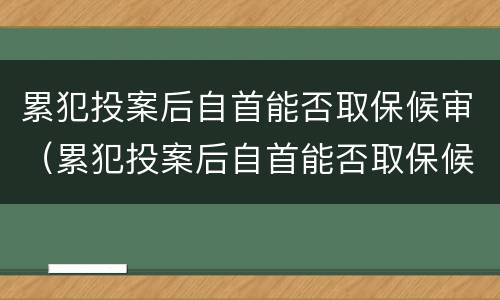 累犯投案后自首能否取保候审（累犯投案后自首能否取保候审呢）