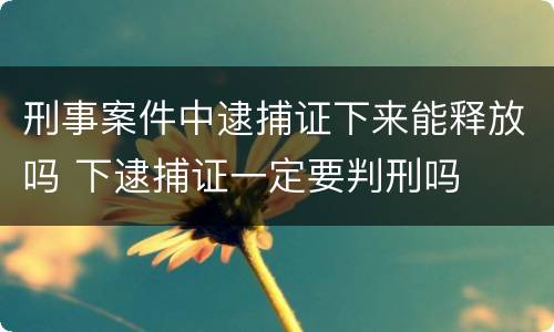 刑事案件中逮捕证下来能释放吗 下逮捕证一定要判刑吗