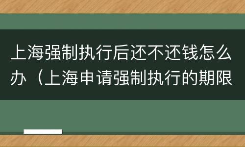 上海强制执行后还不还钱怎么办（上海申请强制执行的期限）