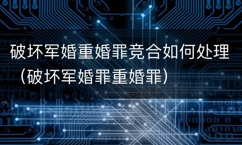 破坏军婚重婚罪竞合如何处理（破坏军婚罪重婚罪）
