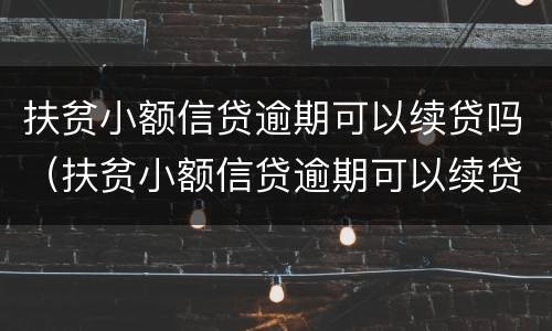 扶贫小额信贷逾期可以续贷吗（扶贫小额信贷逾期可以续贷吗知乎）
