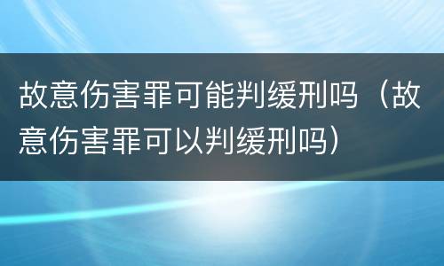 故意伤害罪可能判缓刑吗（故意伤害罪可以判缓刑吗）