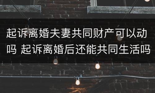 起诉离婚夫妻共同财产可以动吗 起诉离婚后还能共同生活吗