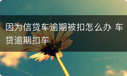 因为信贷车逾期被扣怎么办 车贷逾期扣车