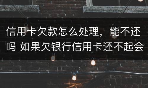 信用卡欠款怎么处理，能不还吗 如果欠银行信用卡还不起会怎样处理