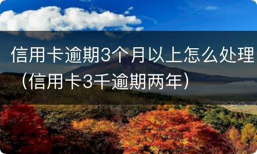 信用卡逾期3个月以上怎么处理（信用卡3千逾期两年）