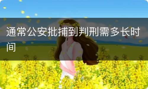 通常公安批捕到判刑需多长时间
