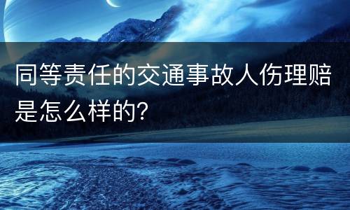 同等责任的交通事故人伤理赔是怎么样的？