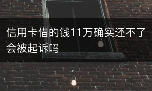 信用卡借的钱11万确实还不了会被起诉吗