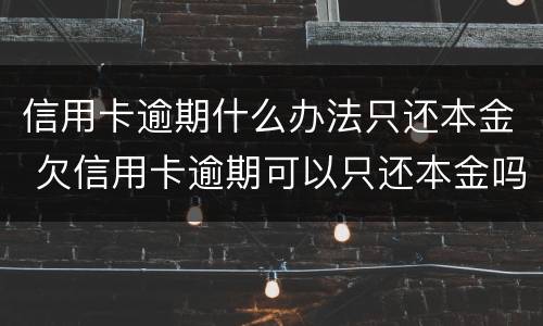信用卡逾期什么办法只还本金 欠信用卡逾期可以只还本金吗