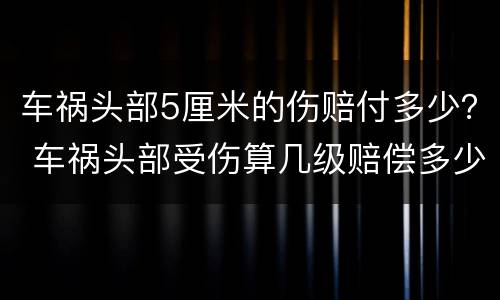 车祸头部5厘米的伤赔付多少？ 车祸头部受伤算几级赔偿多少