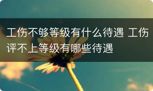 工伤不够等级有什么待遇 工伤评不上等级有哪些待遇