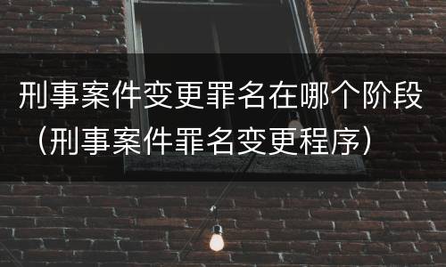 刑事案件变更罪名在哪个阶段（刑事案件罪名变更程序）