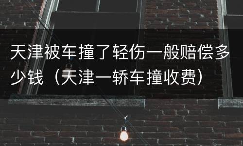 天津被车撞了轻伤一般赔偿多少钱（天津一轿车撞收费）