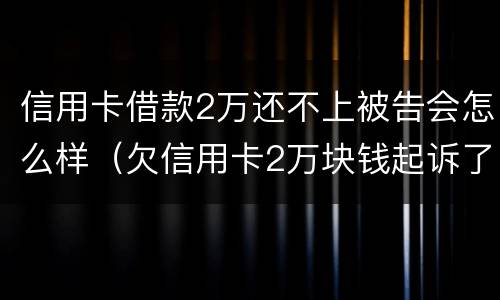 信用卡借款2万还不上被告会怎么样（欠信用卡2万块钱起诉了会怎么样）
