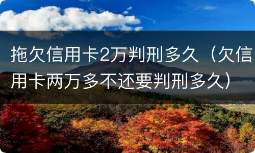 拖欠信用卡2万判刑多久（欠信用卡两万多不还要判刑多久）