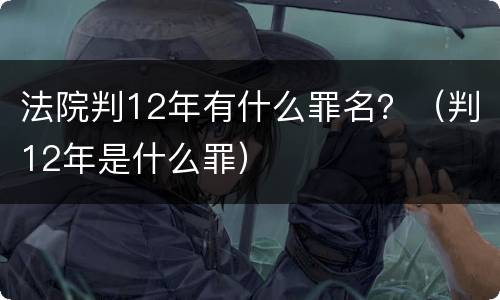 法院判12年有什么罪名？（判12年是什么罪）