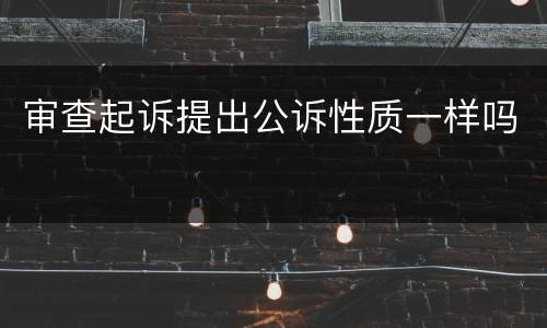 审查起诉提出公诉性质一样吗