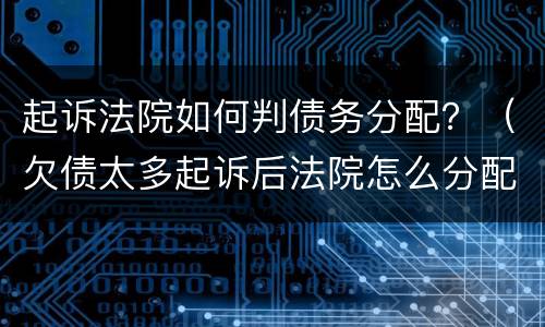 起诉法院如何判债务分配？（欠债太多起诉后法院怎么分配）