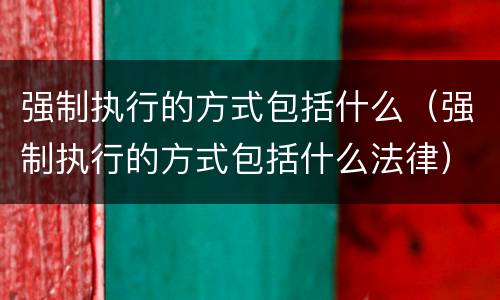 强制执行的方式包括什么（强制执行的方式包括什么法律）