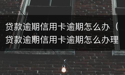 贷款逾期信用卡逾期怎么办（贷款逾期信用卡逾期怎么办理）