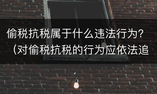 偷税抗税属于什么违法行为？（对偷税抗税的行为应依法追究）