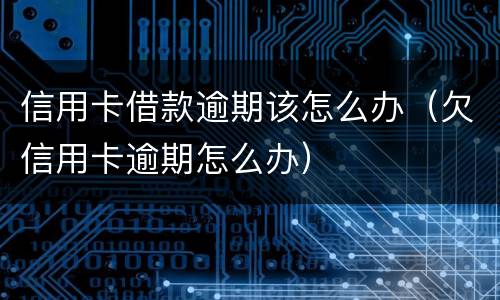 信用卡借款逾期该怎么办（欠信用卡逾期怎么办）