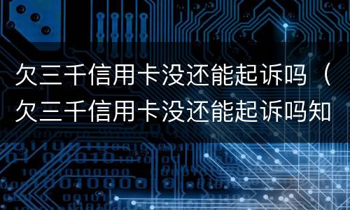 欠三千信用卡没还能起诉吗（欠三千信用卡没还能起诉吗知乎）